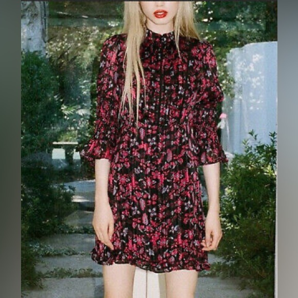 Dresses Laura Ashley Uo Exclusive Maisy Mock Neck Mini Dress Poshmark